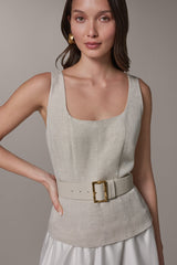 Donna Karan | SLEEVELESS MIDI FIT AND FLARE DRESS