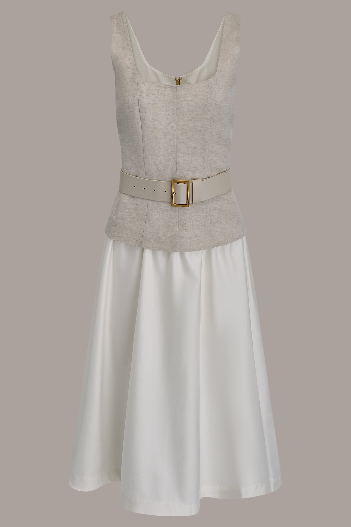 Donna Karan | SLEEVELESS MIDI FIT AND FLARE DRESS