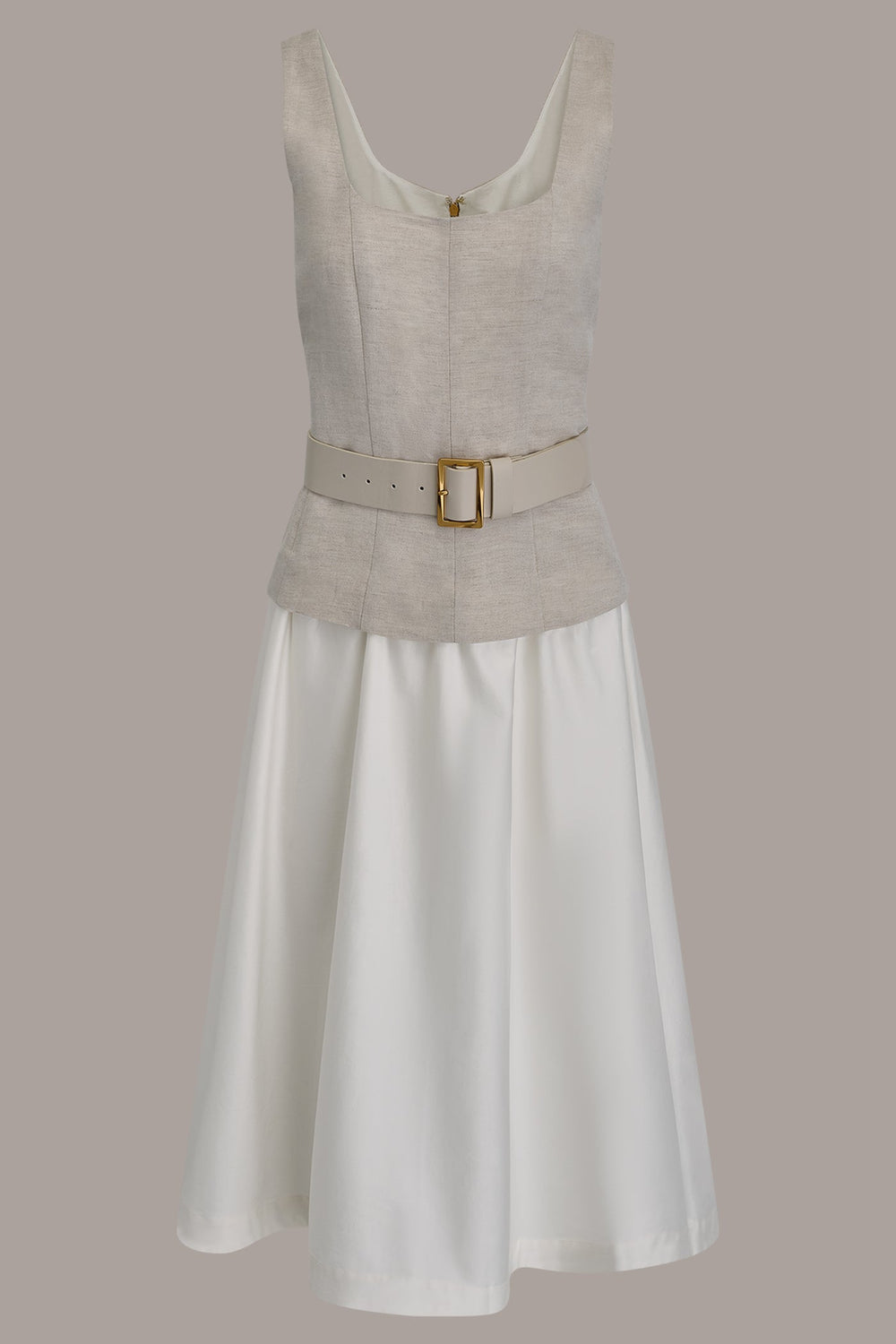 Donna Karan | SLEEVELESS MIDI FIT AND FLARE DRESS
