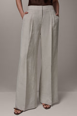 Donna Karan | MID-RISE PLEATED WIDE-LEG PANT