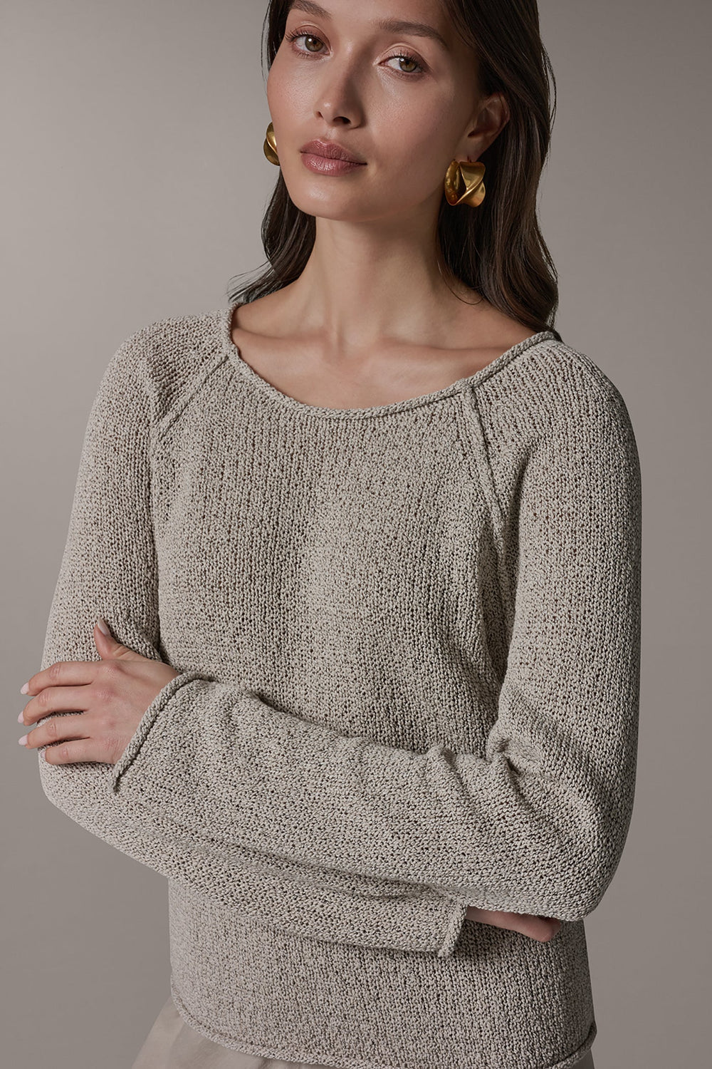 Donna Karan | LONG SLEEVE EASY SWEATER