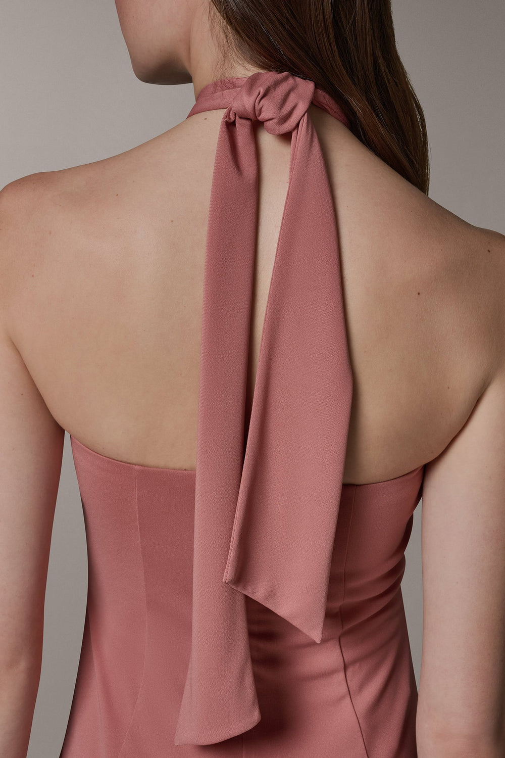 Donna Karan | SLEEVELESS MIDI A-LINE HALTER DRESS