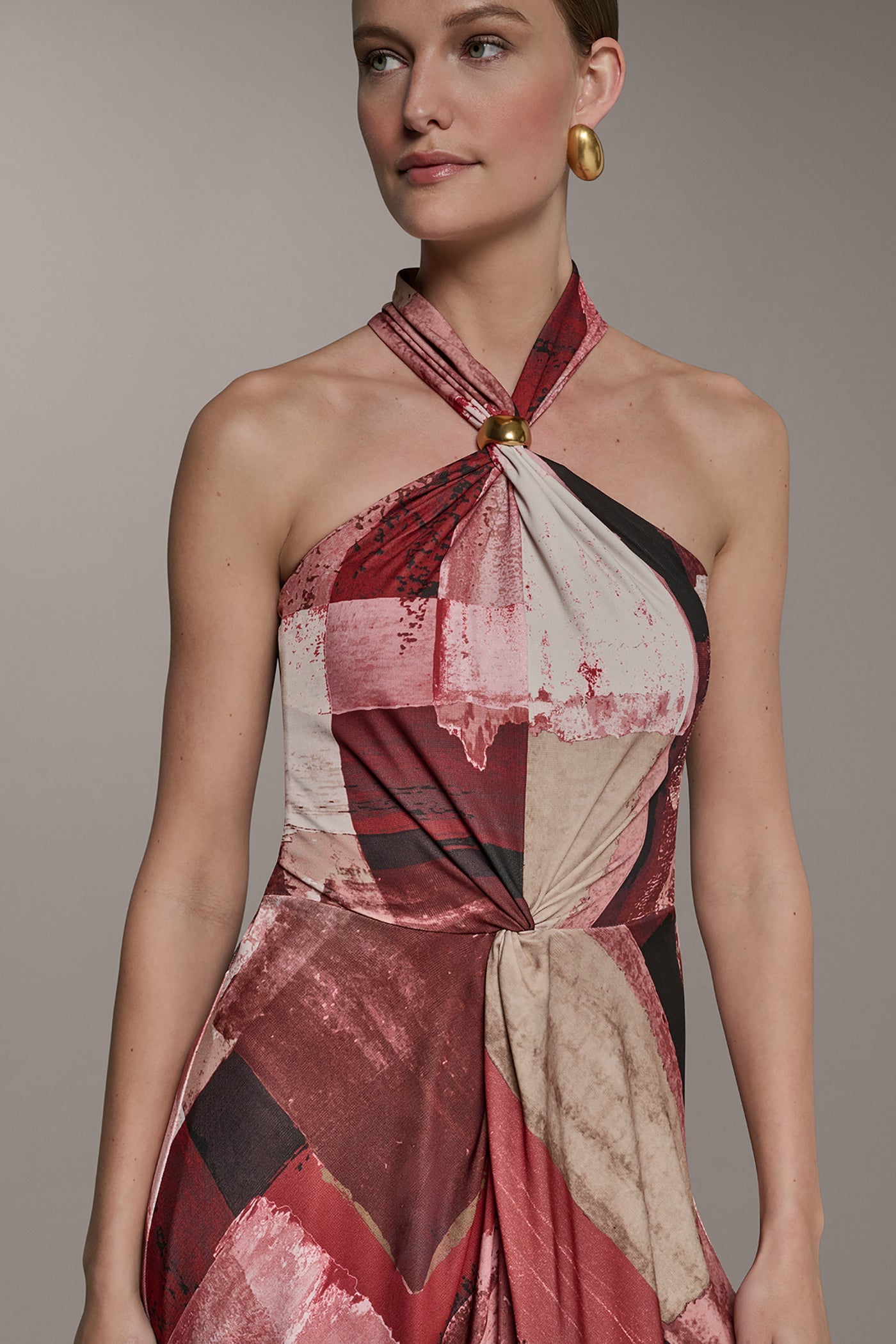 Donna Karan | SLEEVELESS MIDI HALTER DRESS