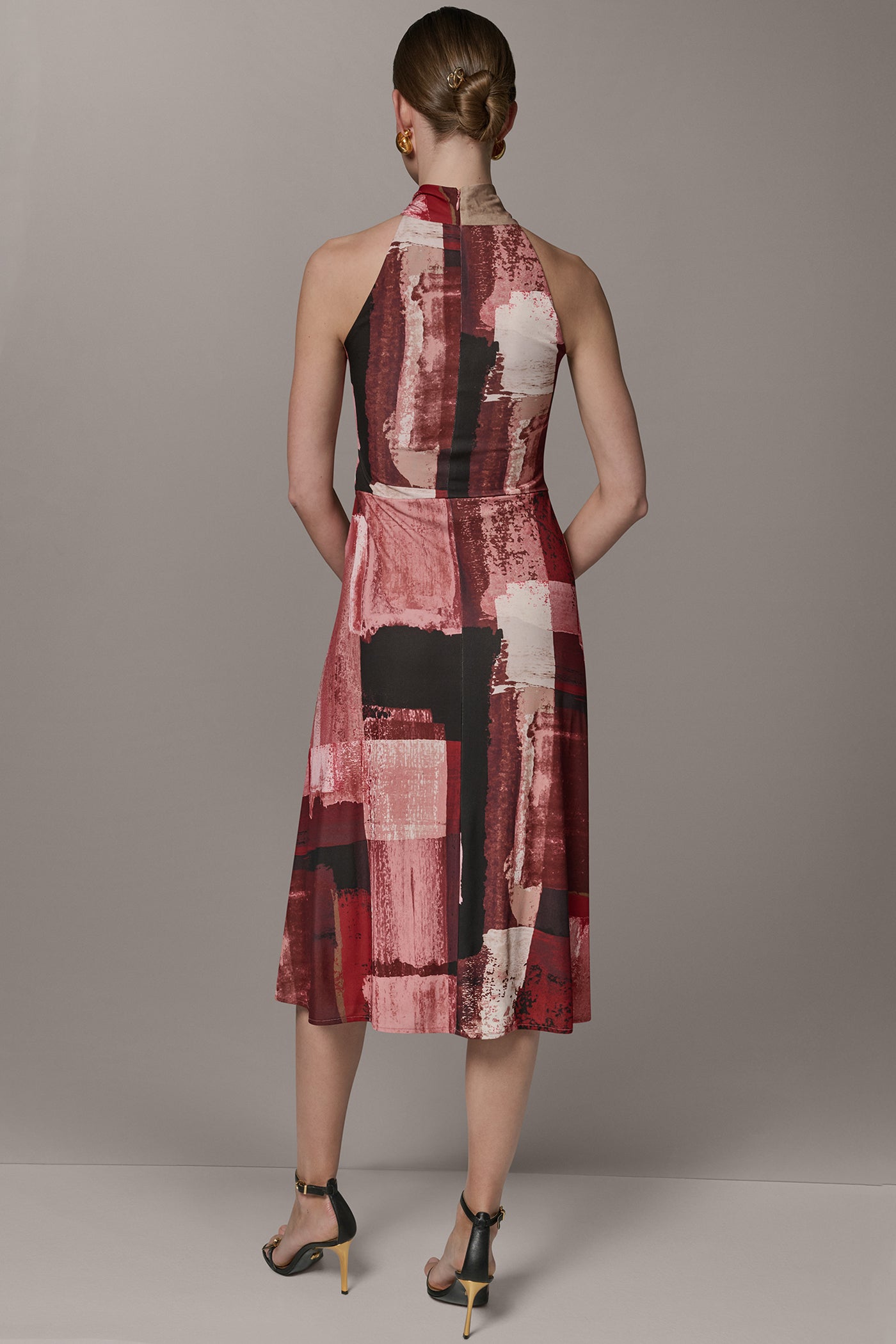 Donna Karan | SLEEVELESS MIDI HALTER DRESS