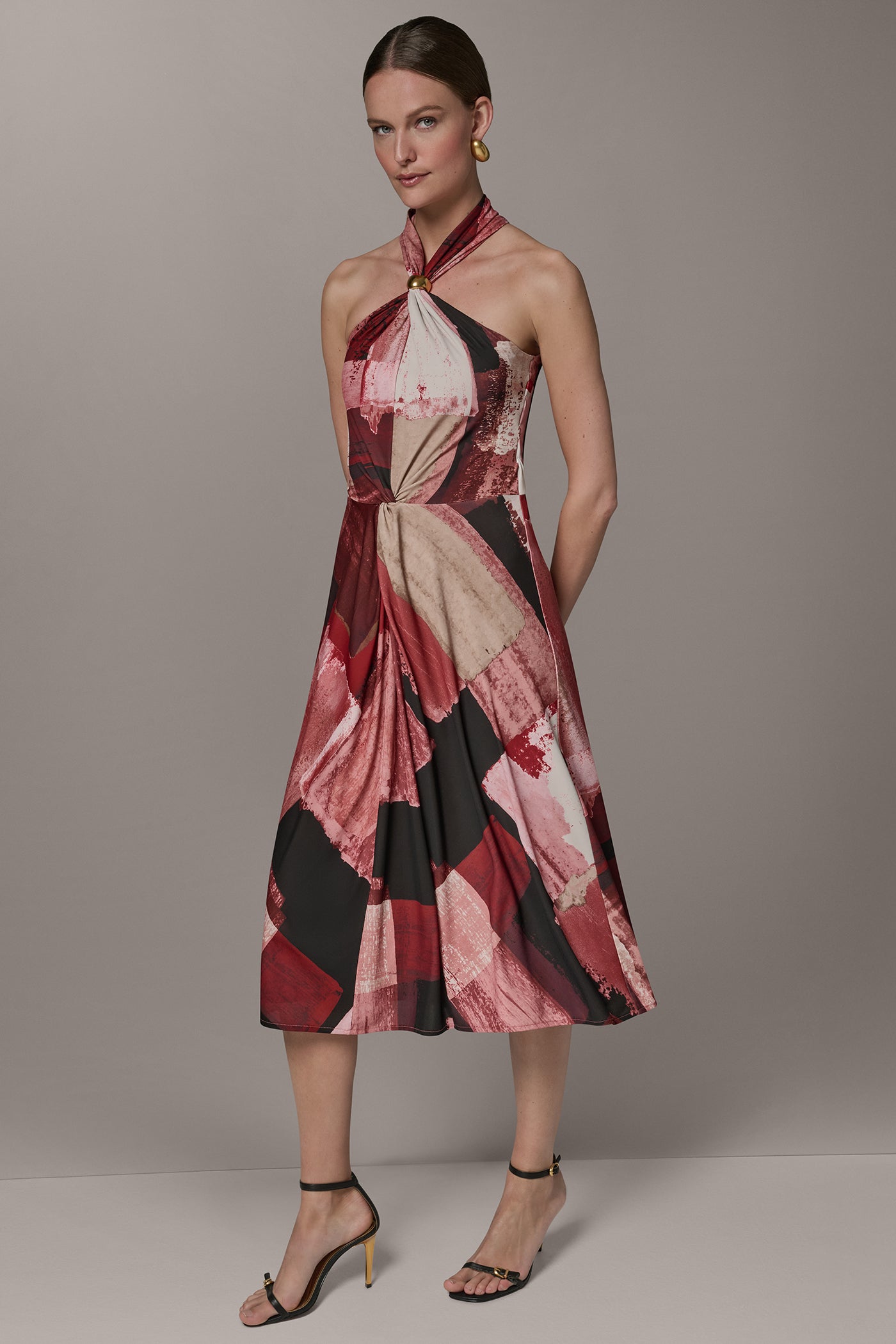 Donna Karan | SLEEVELESS MIDI HALTER DRESS