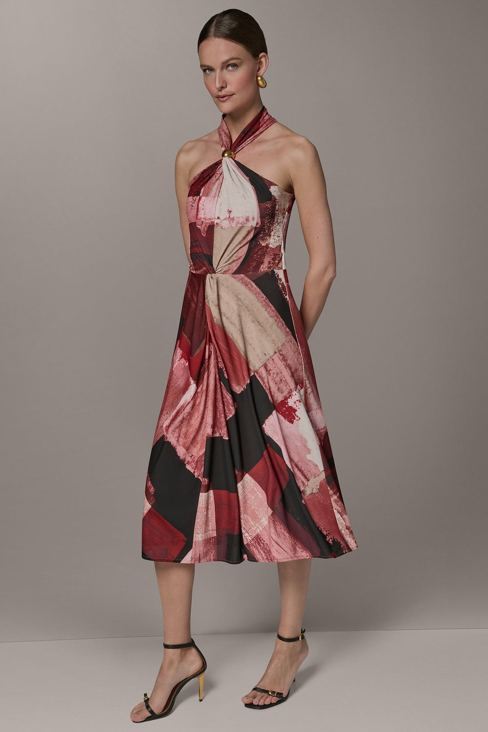 Donna Karan | SLEEVELESS MIDI HALTER DRESS