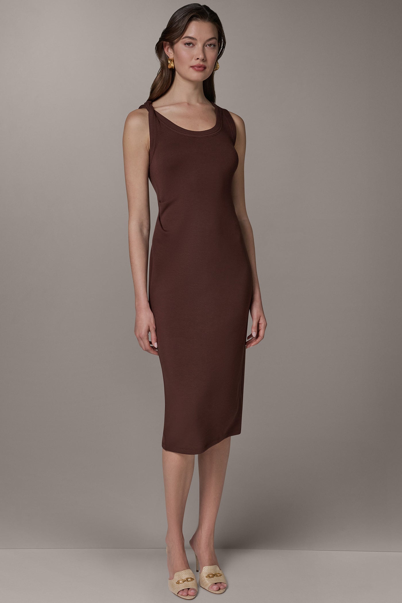 Donna Karan | SLEEVELESS TWIST MIDI DRESS