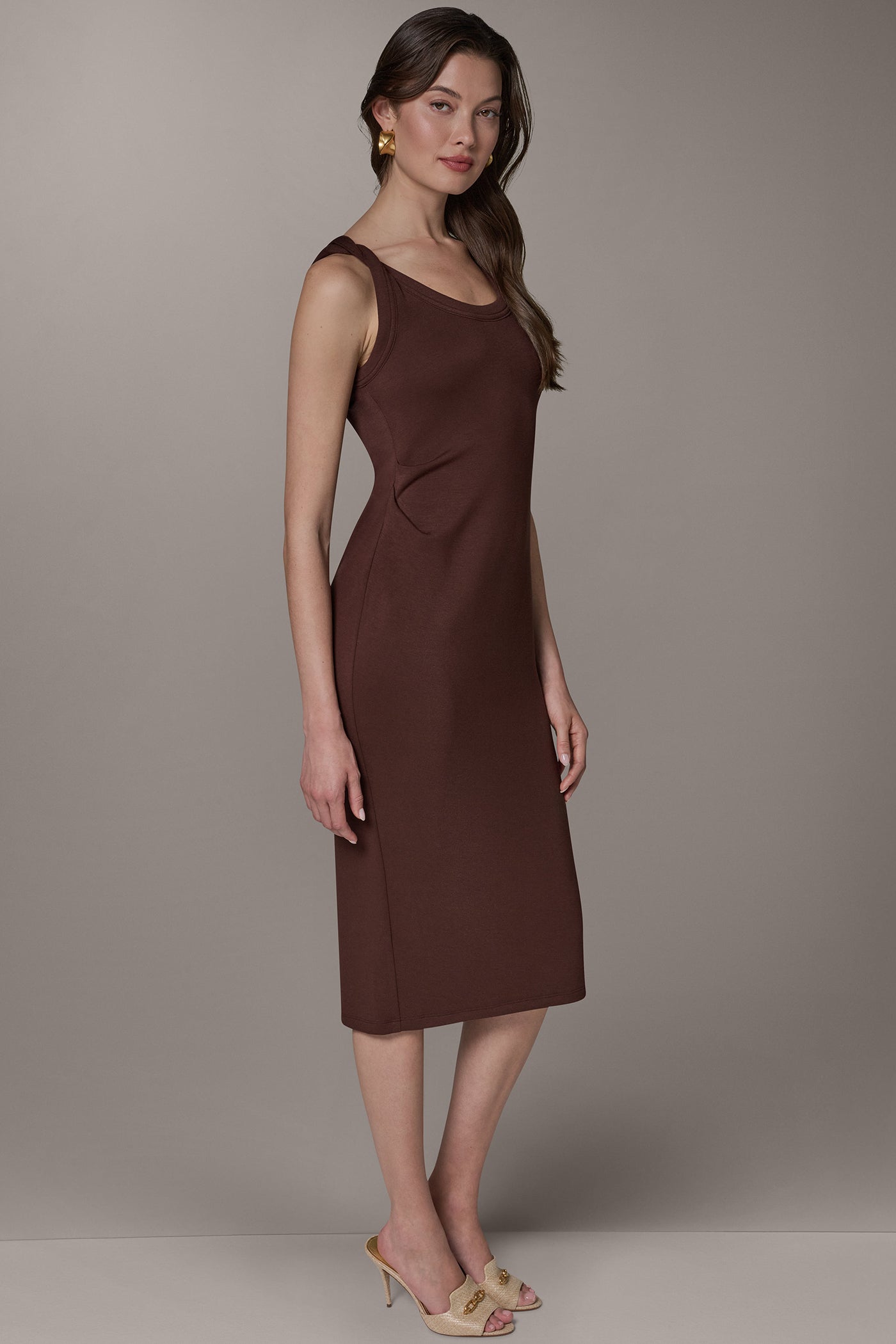 Donna Karan | SLEEVELESS TWIST MIDI DRESS