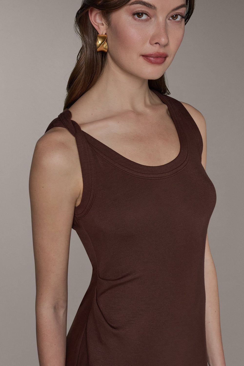 Donna Karan | SLEEVELESS TWIST MIDI DRESS