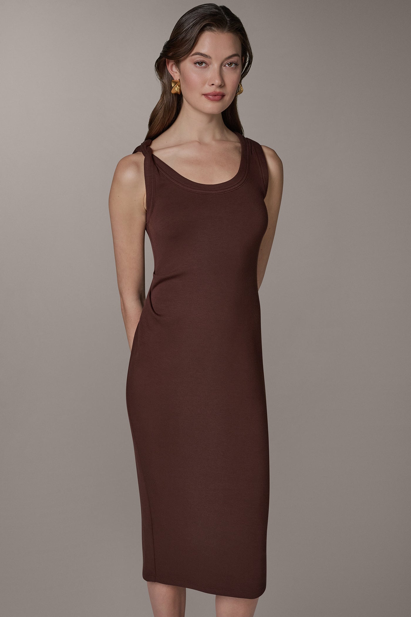Donna Karan | SLEEVELESS TWIST MIDI DRESS