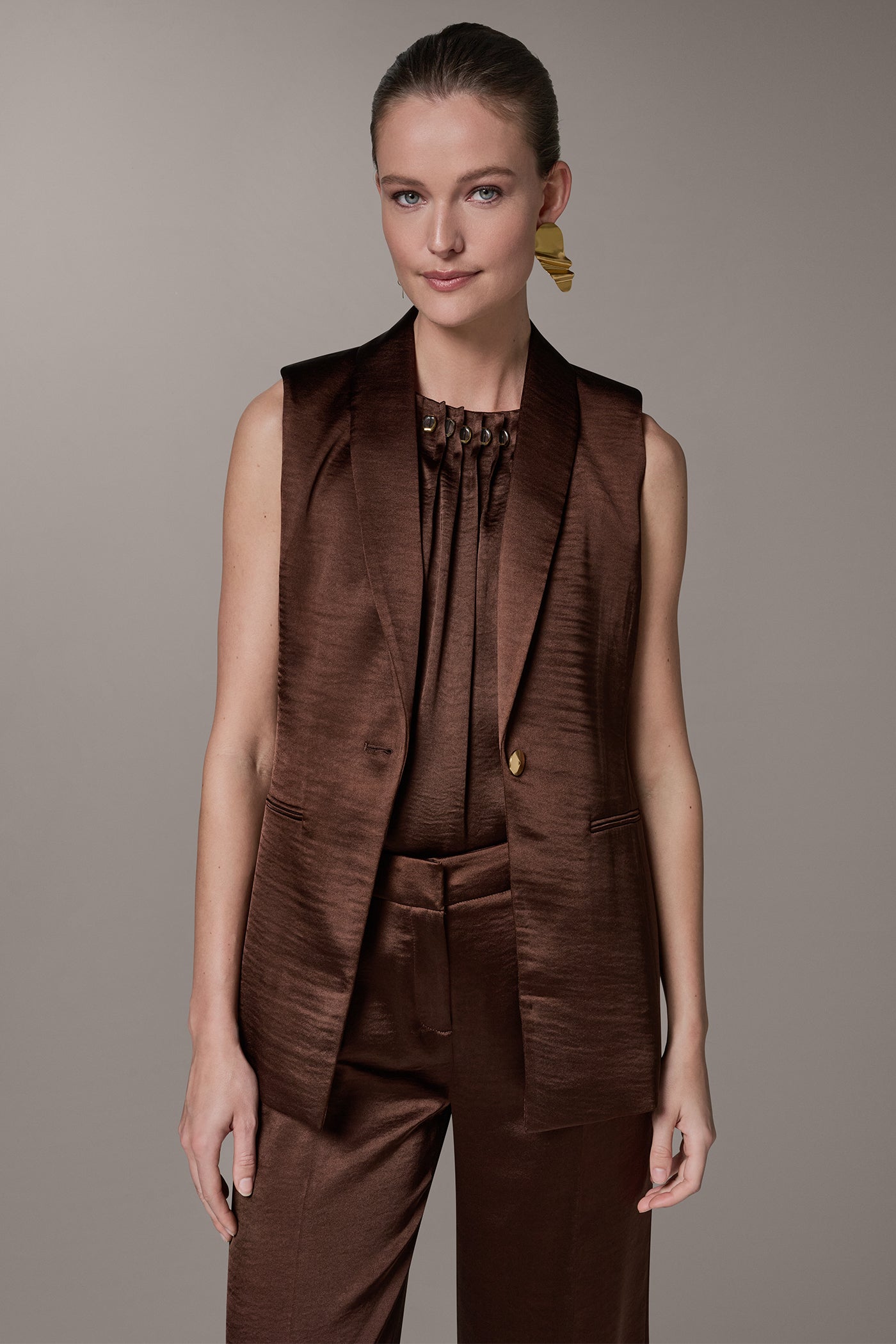Donna Karan | ONE BUTTON SUIT VEST
