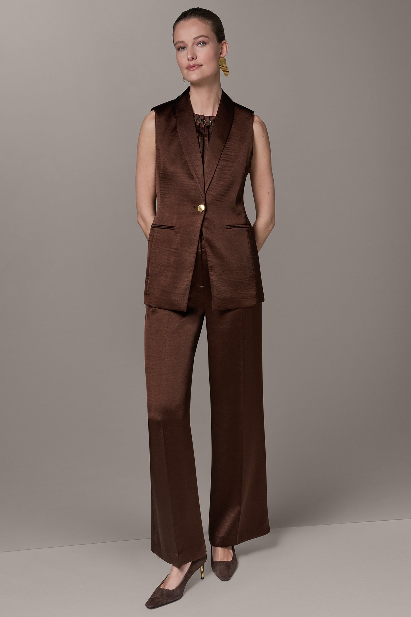Donna Karan | ONE BUTTON SUIT VEST
