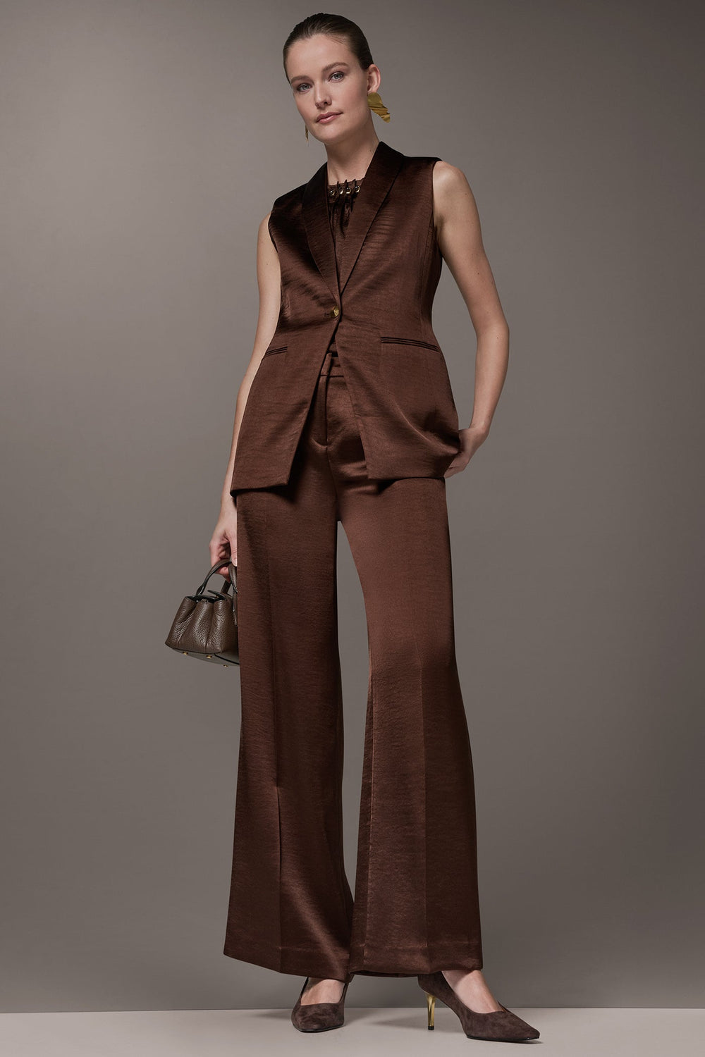 Donna Karan | ONE BUTTON SUIT VEST