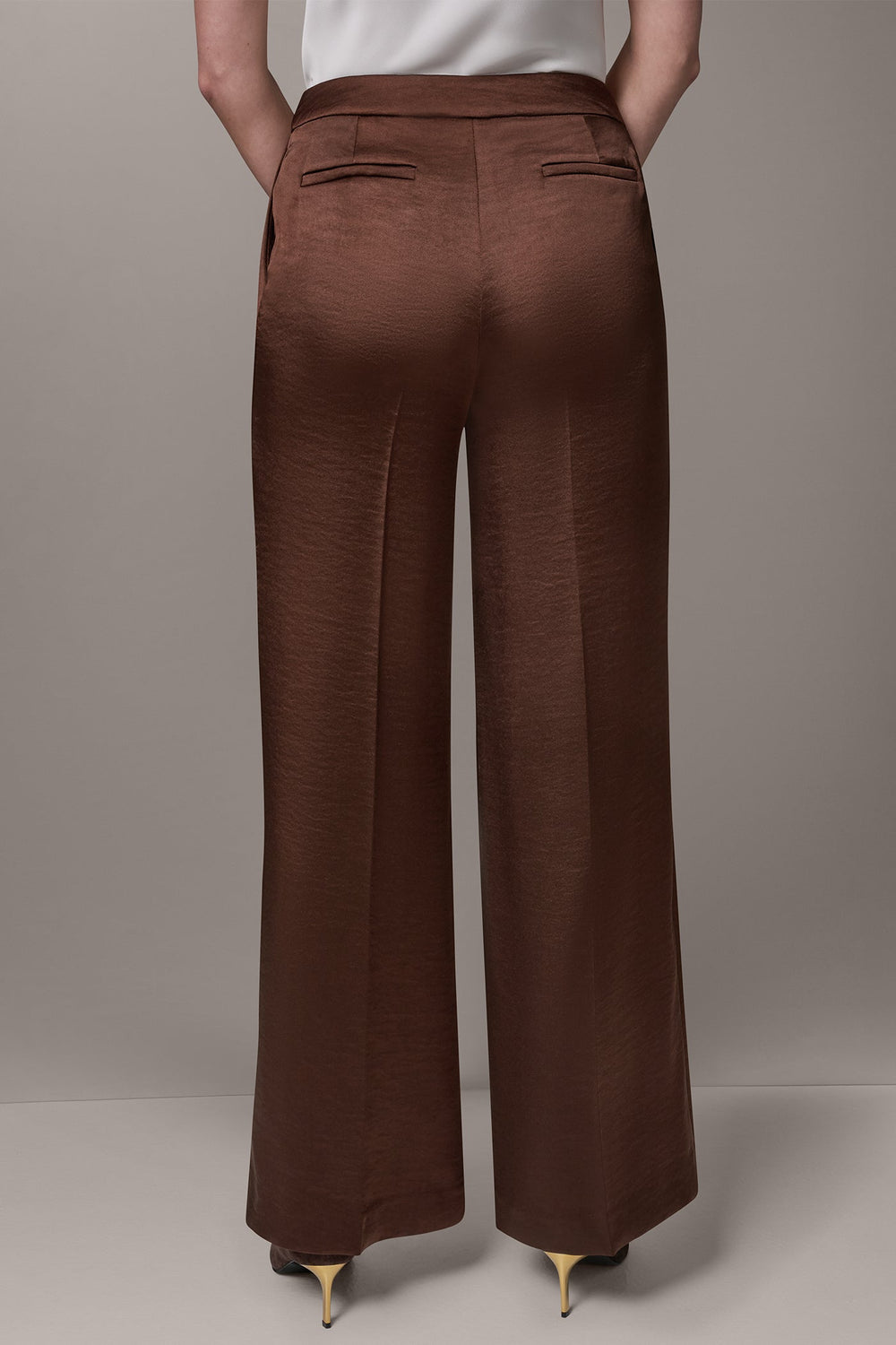 Donna Karan | MID-RISE PLEATED WIDE-LEG PANT