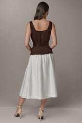 Donna Karan | SLEEVELESS MIDI FIT AND FLARE DRESS