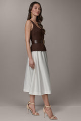 Donna Karan | SLEEVELESS MIDI FIT AND FLARE DRESS