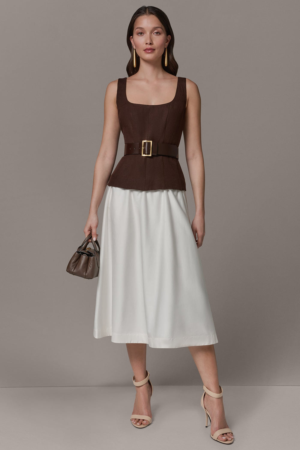 Donna Karan | SLEEVELESS MIDI FIT AND FLARE DRESS
