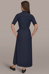 Donna Karan | THE MODERN TRAVEL ELBOW-SLEEVE MIDI WRAP DRESS