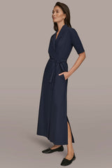 Donna Karan | THE MODERN TRAVEL ELBOW-SLEEVE MIDI WRAP DRESS