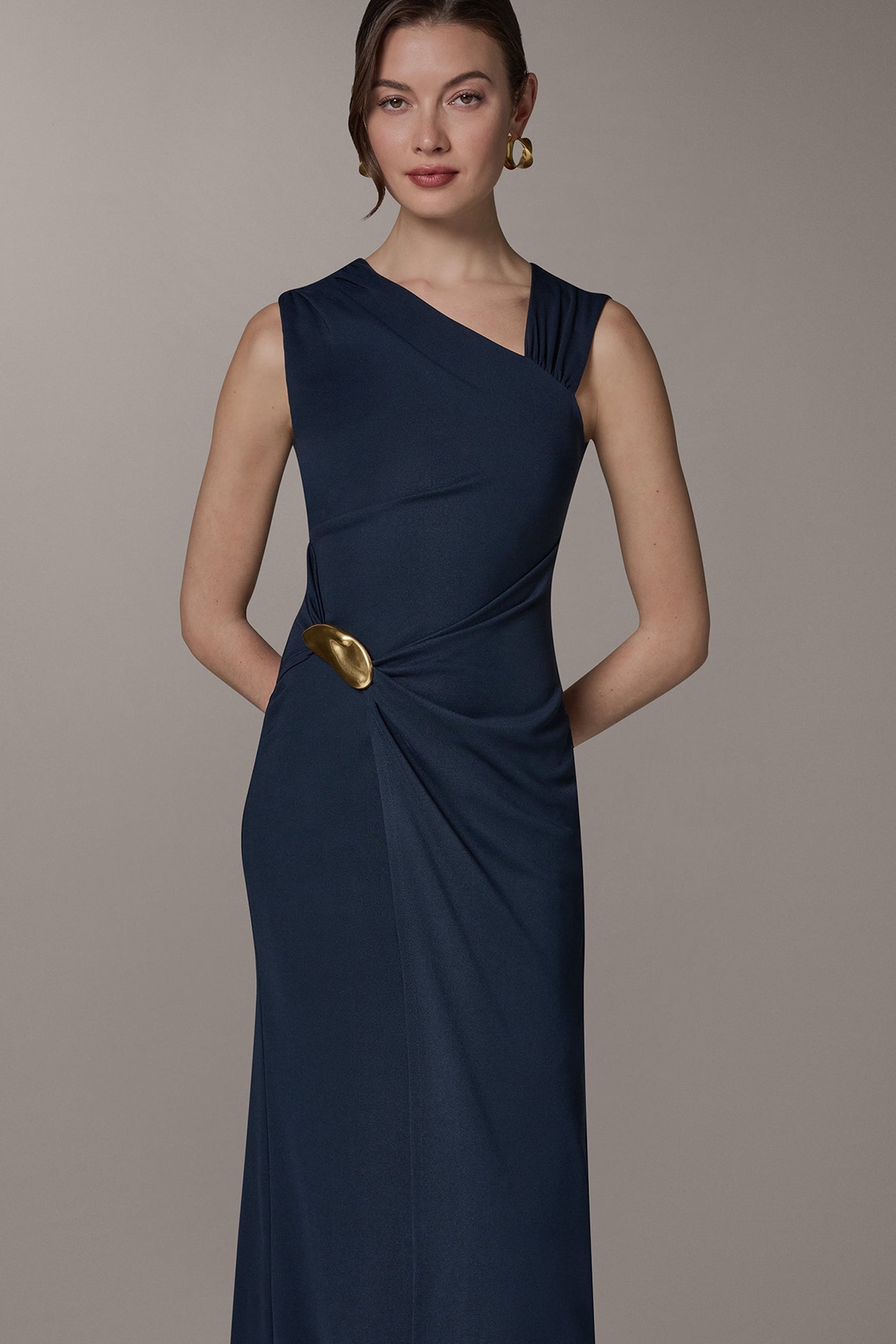 Donna Karan | SLEEVELESS ASYMMETRIC GOWN
