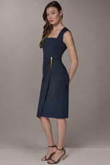 Donna Karan | SLEEVELESS WRAP-EFFECT MIDI DRESS