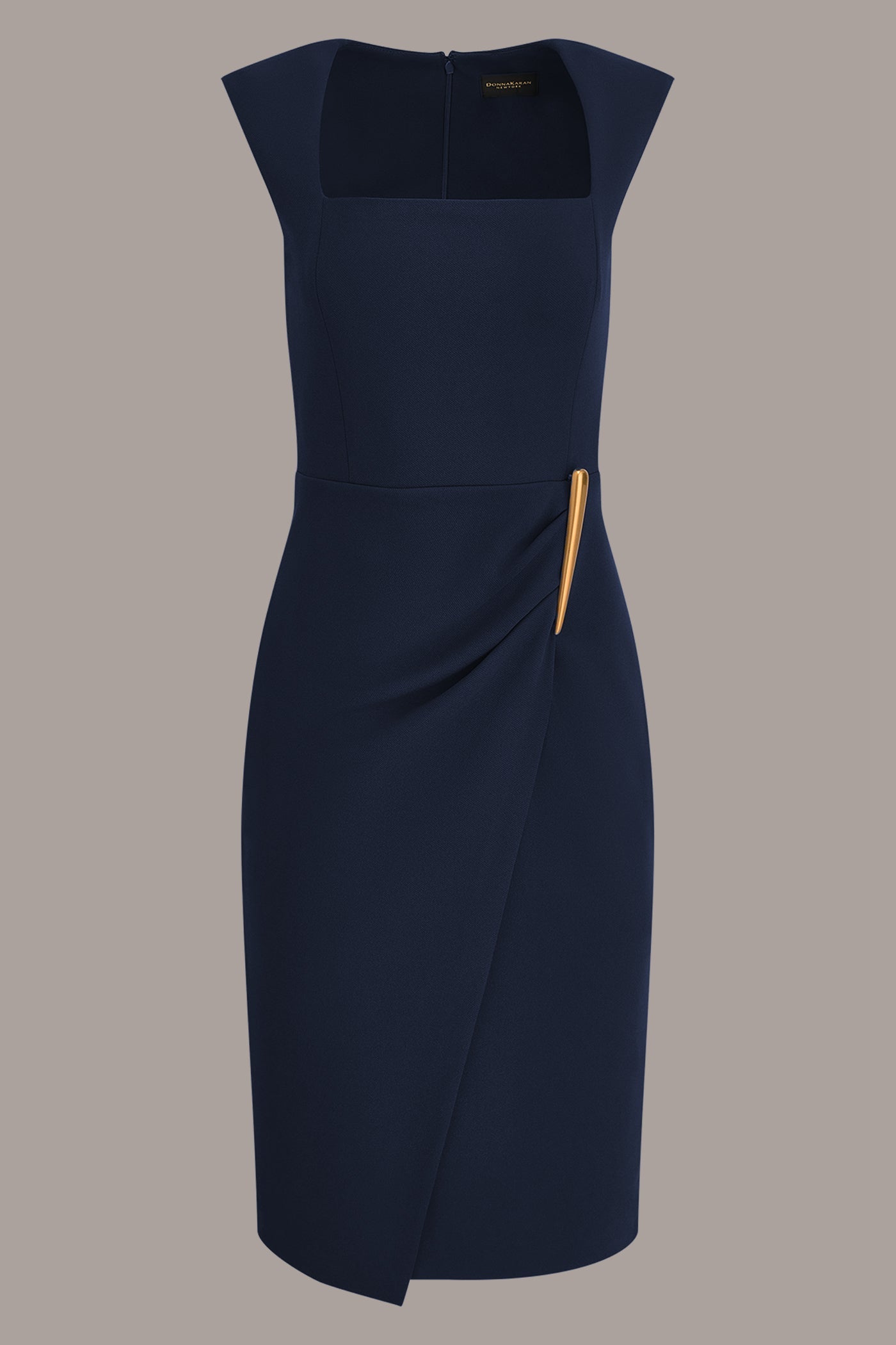 Donna Karan | SLEEVELESS WRAP-EFFECT MIDI DRESS