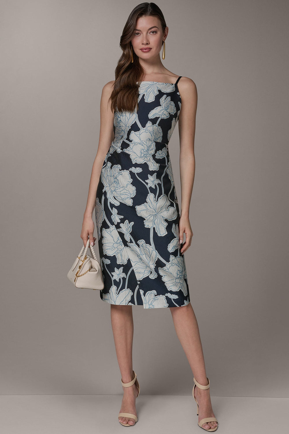 Donna Karan | SLEEVELESS FLORAL MIDI DRESS