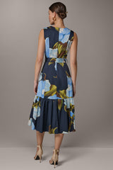 Donna Karan | SLEEVELESS WRAP-EFFECT MIDI DRESS