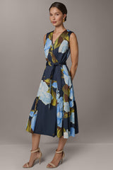 Donna Karan | SLEEVELESS WRAP-EFFECT MIDI DRESS