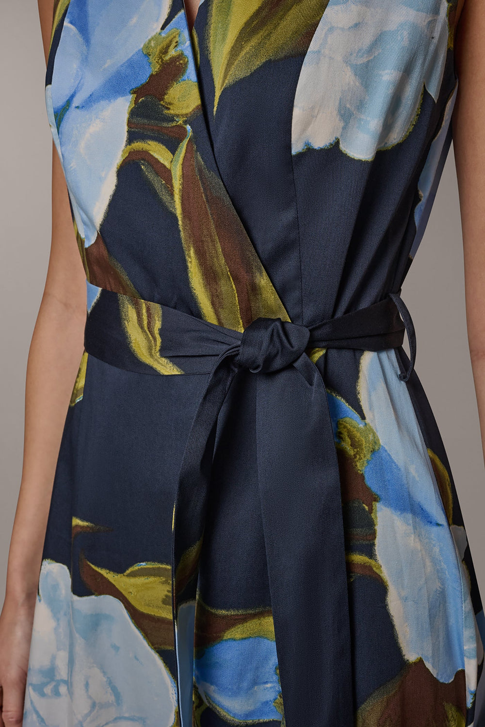 Donna Karan | SLEEVELESS WRAP-EFFECT MIDI DRESS