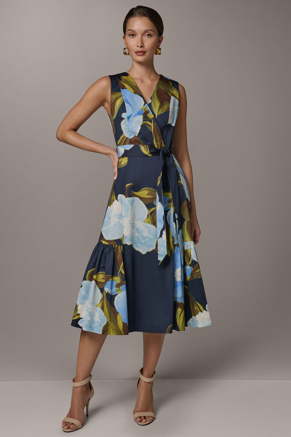 Donna Karan | SLEEVELESS WRAP-EFFECT MIDI DRESS