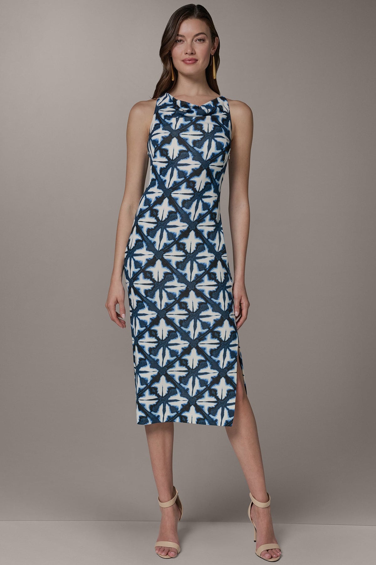 Donna Karan | SLEEVELESS MIDI HALTER DRESS