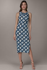 Donna Karan | SLEEVELESS MIDI HALTER DRESS