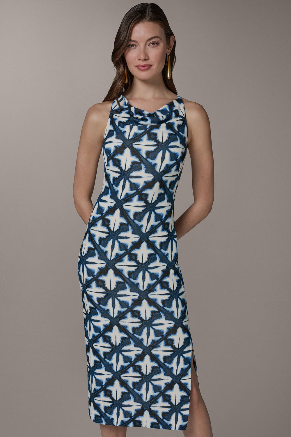 Donna Karan | SLEEVELESS MIDI HALTER DRESS