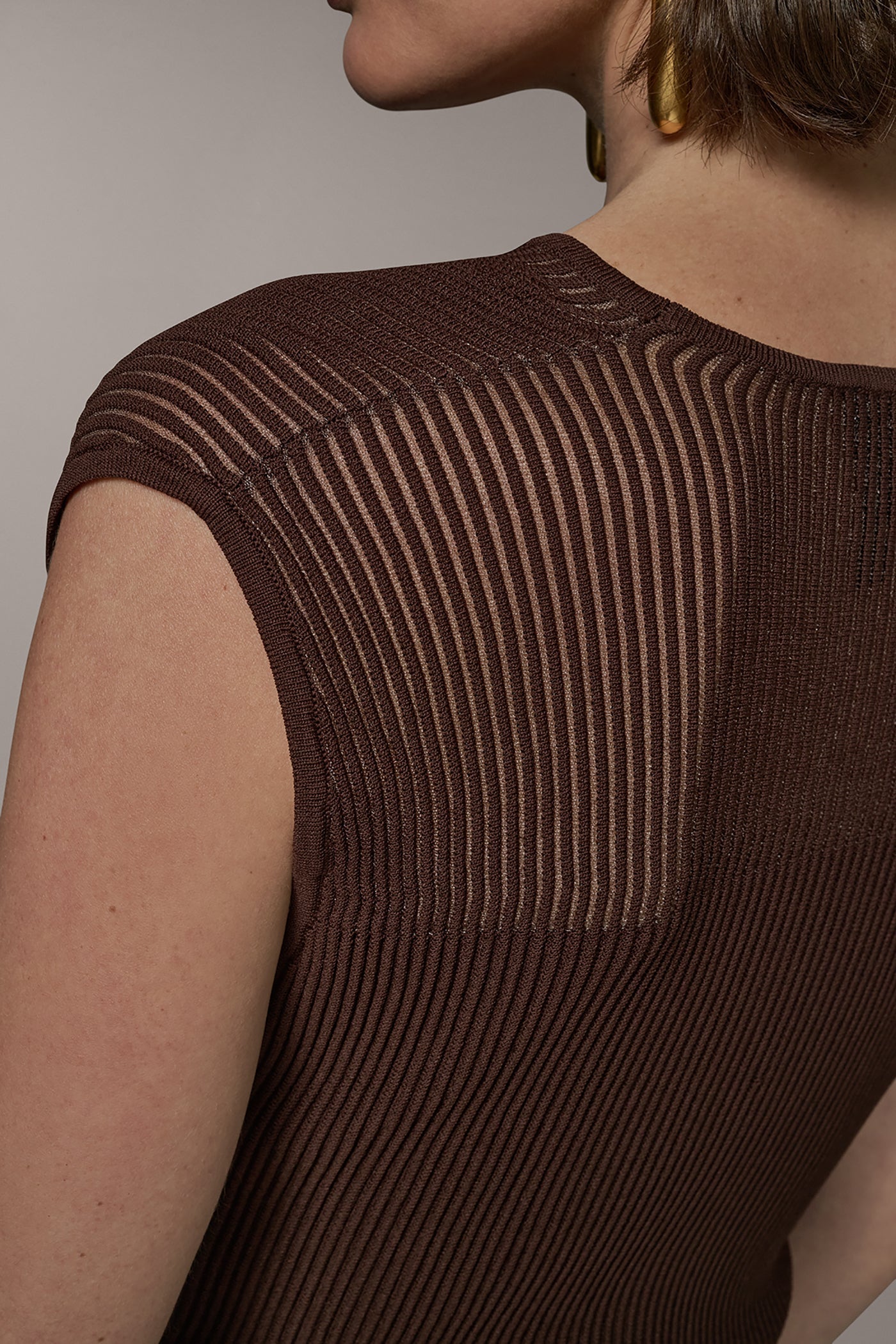 Donna Karan | SLEEVELESS COWL NECK MIDI SWEATER DRESS