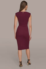 Donna Karan | SLEEVELESS SPLIT-FRONT MIDI SHEATH DRESS