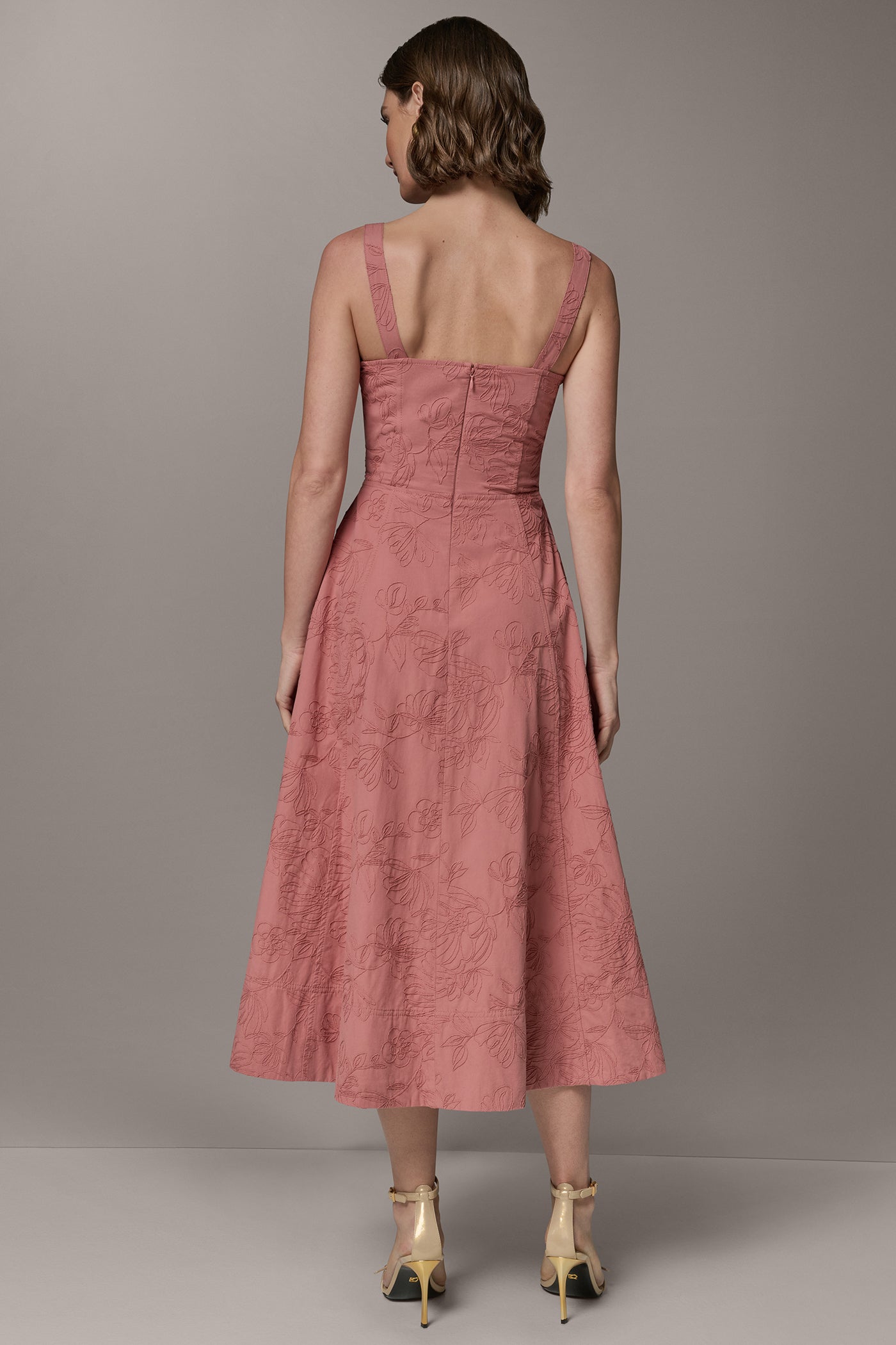 Donna Karan | SLEEVELESS MIDI FIT AND FLARE DRESS