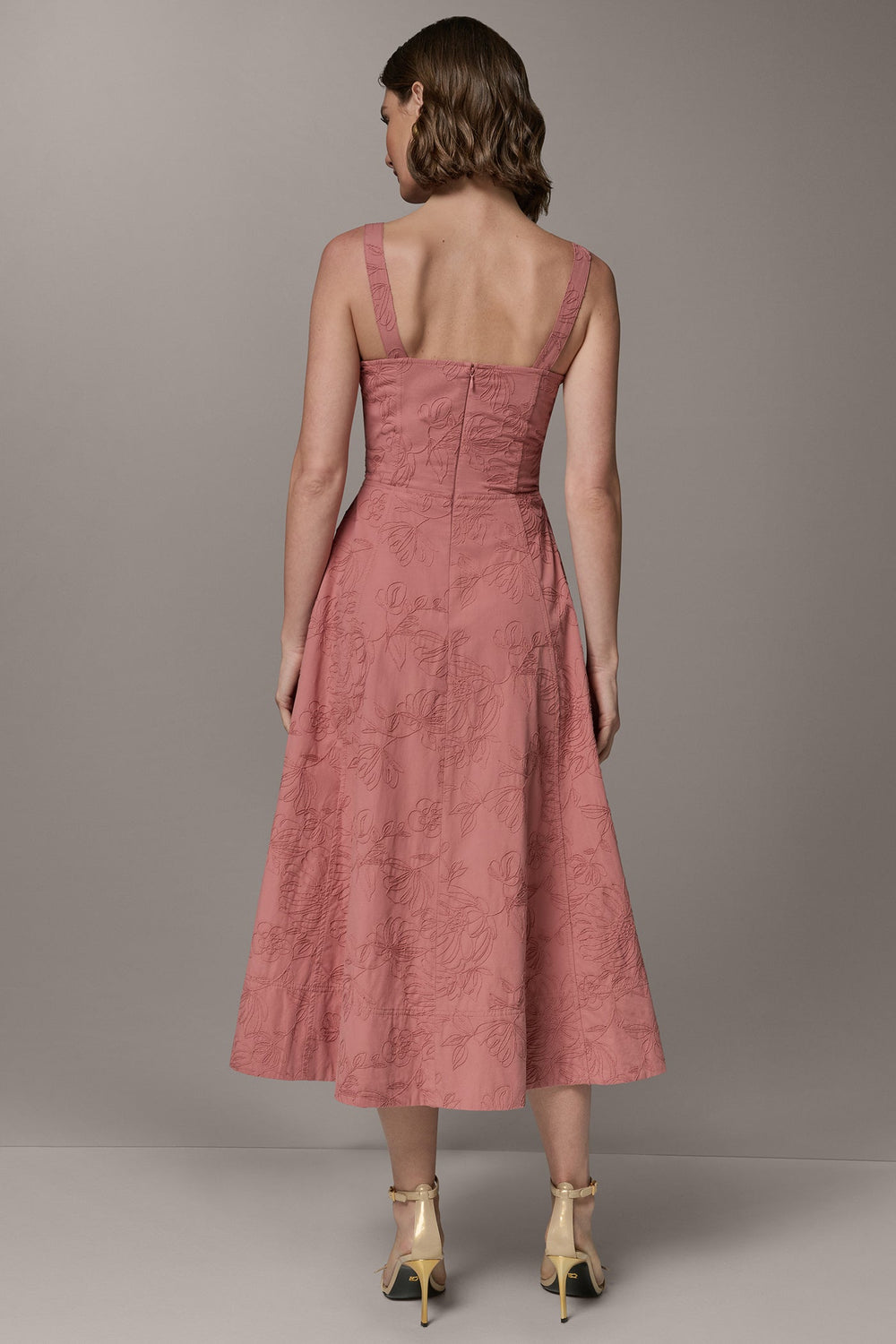 Donna Karan | SLEEVELESS MIDI FIT AND FLARE DRESS