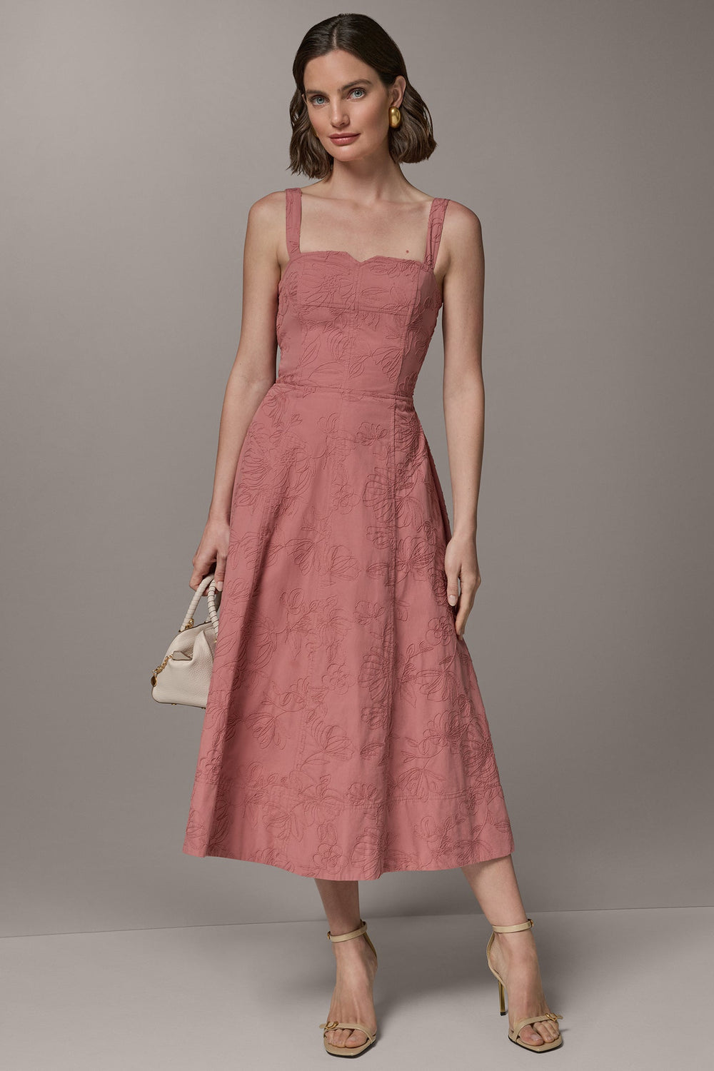 Donna Karan | SLEEVELESS MIDI FIT AND FLARE DRESS