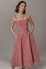 Donna Karan | SLEEVELESS MIDI FIT AND FLARE DRESS