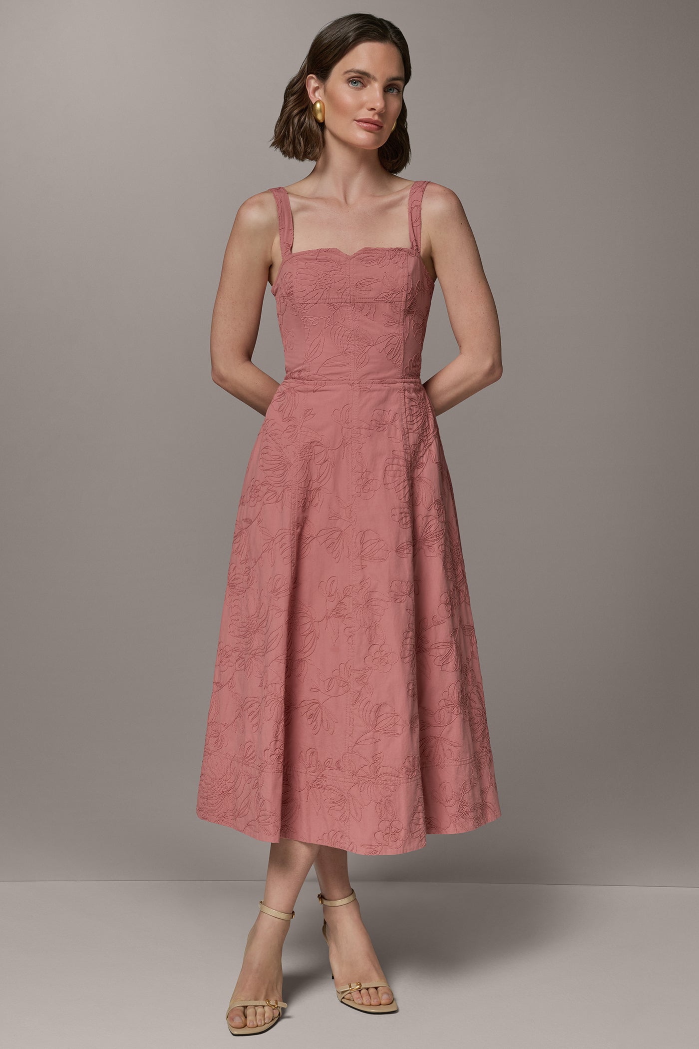 Donna Karan | SLEEVELESS MIDI FIT AND FLARE DRESS
