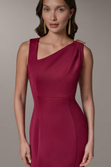 Donna Karan | SLEEVELESS ASYMMETRICAL SHEATH DRESS