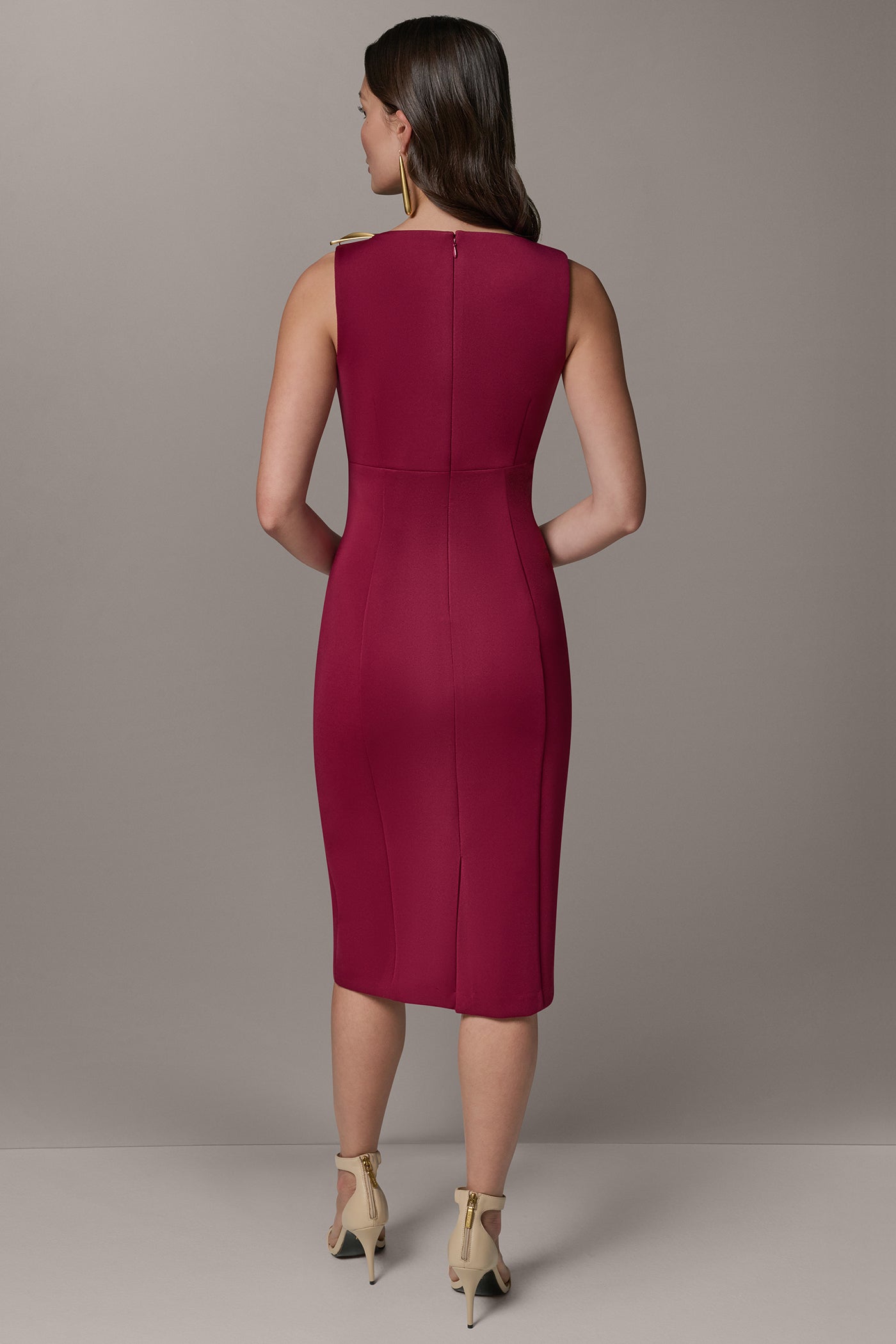 Donna Karan | SLEEVELESS ASYMMETRICAL SHEATH DRESS