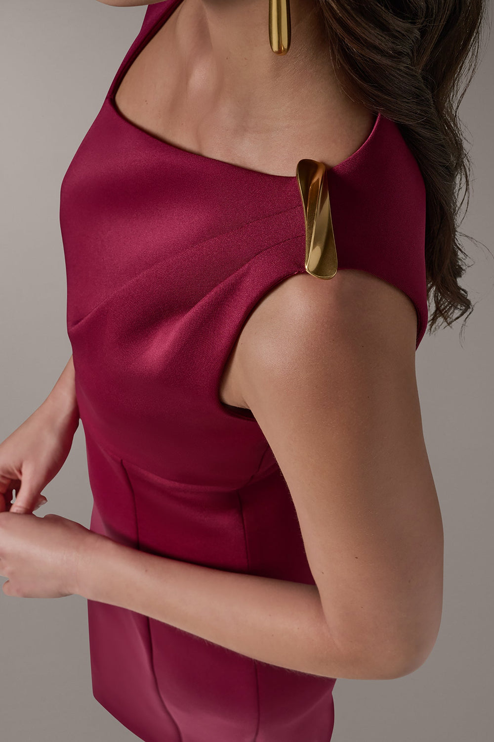 Donna Karan | SLEEVELESS ASYMMETRICAL SHEATH DRESS