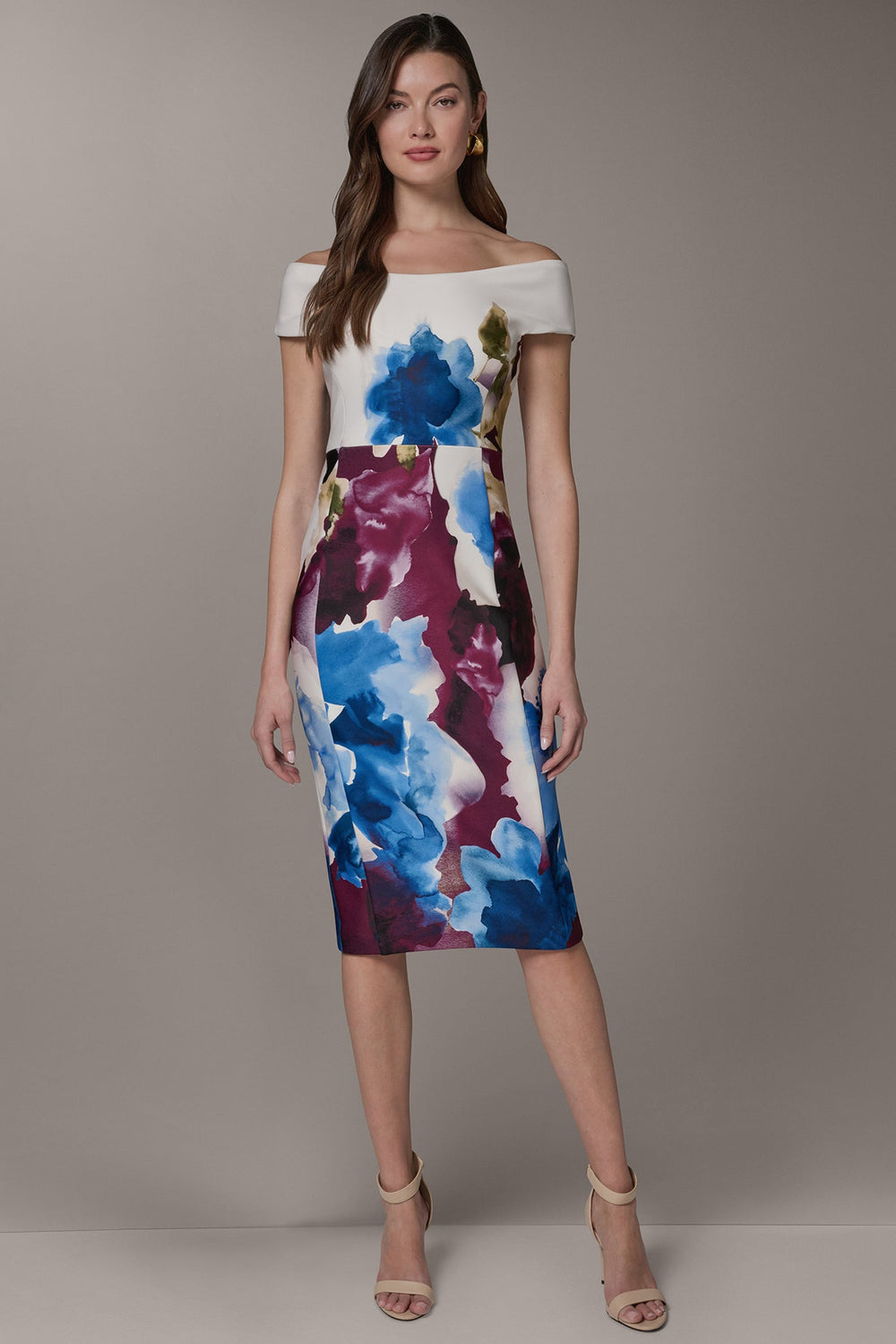 Donna Karan | OFF THE SHOULDER MIDI SHEATH DRESS