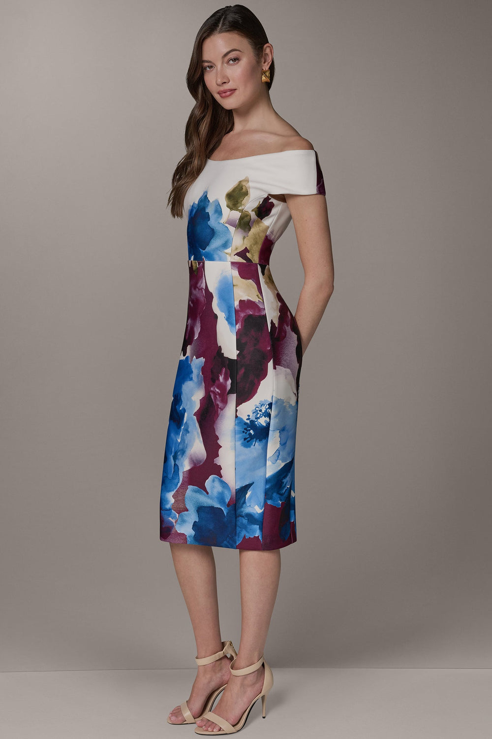 Donna Karan | OFF THE SHOULDER MIDI SHEATH DRESS