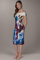 Donna Karan | OFF THE SHOULDER MIDI SHEATH DRESS