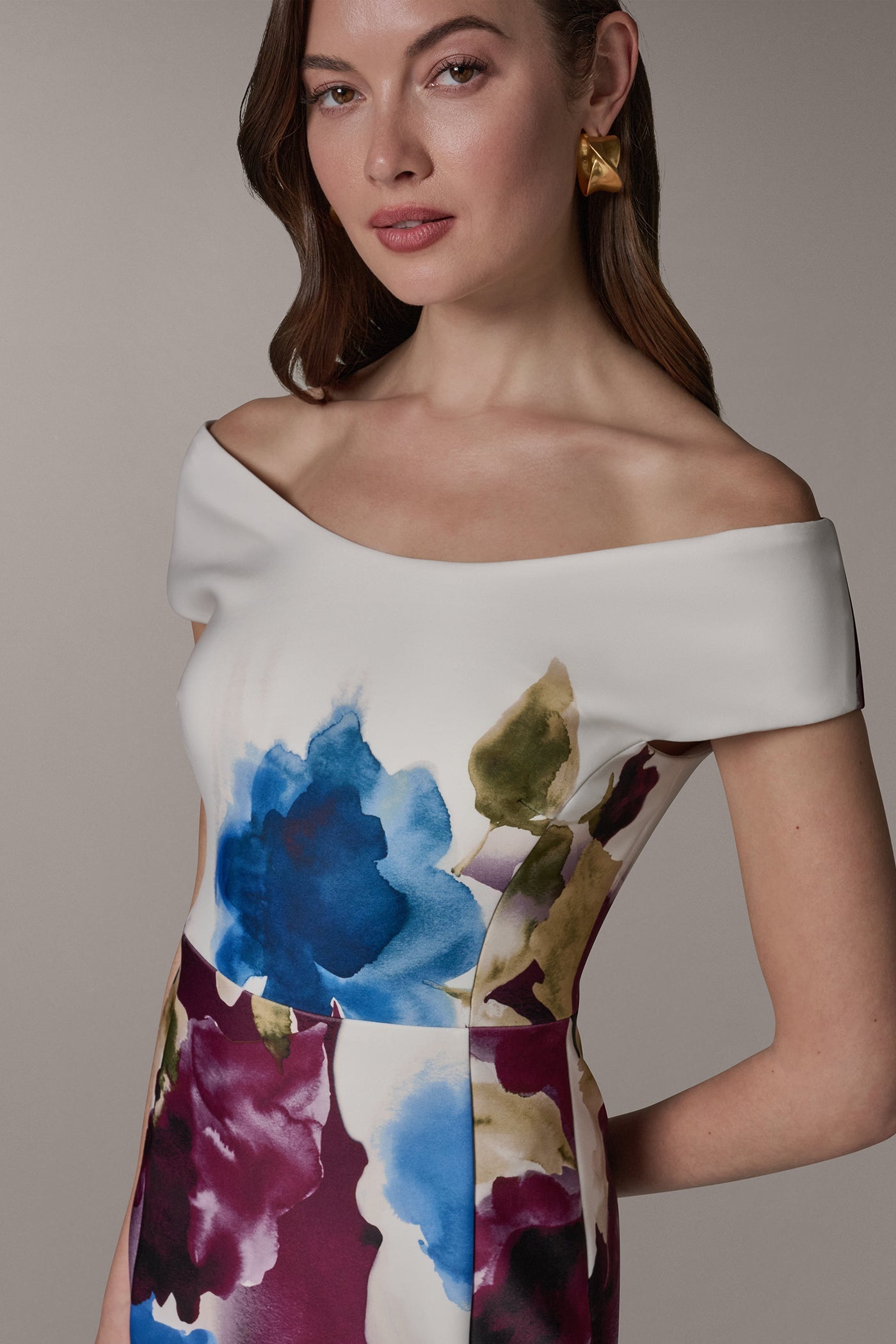 Donna Karan | OFF THE SHOULDER MIDI SHEATH DRESS