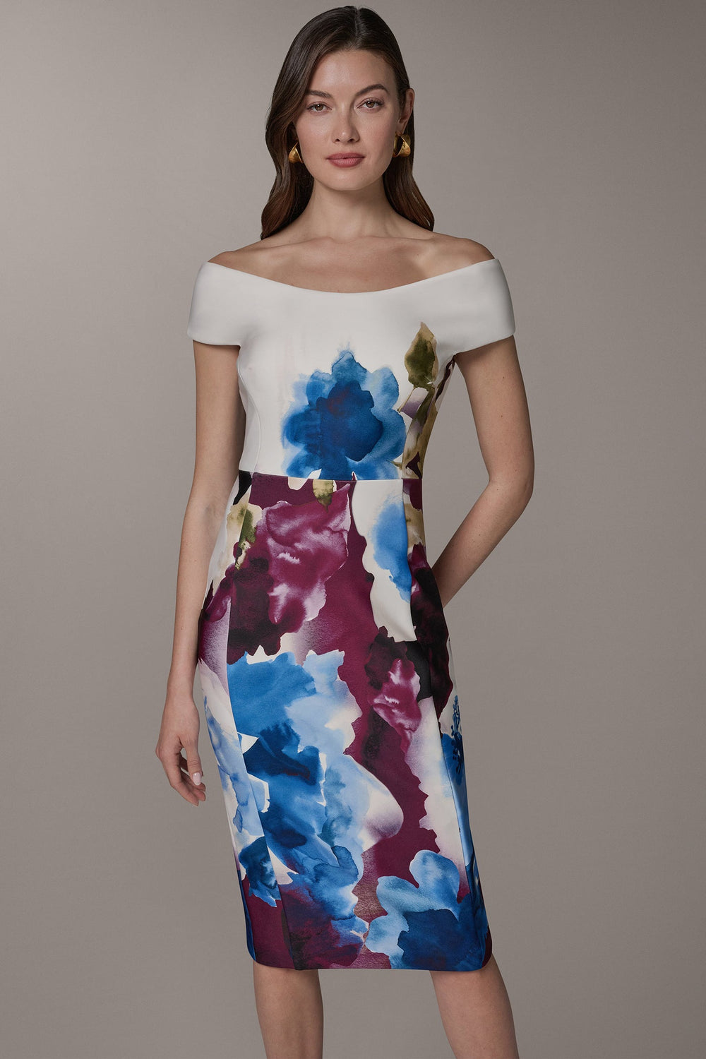 Donna Karan | OFF THE SHOULDER MIDI SHEATH DRESS