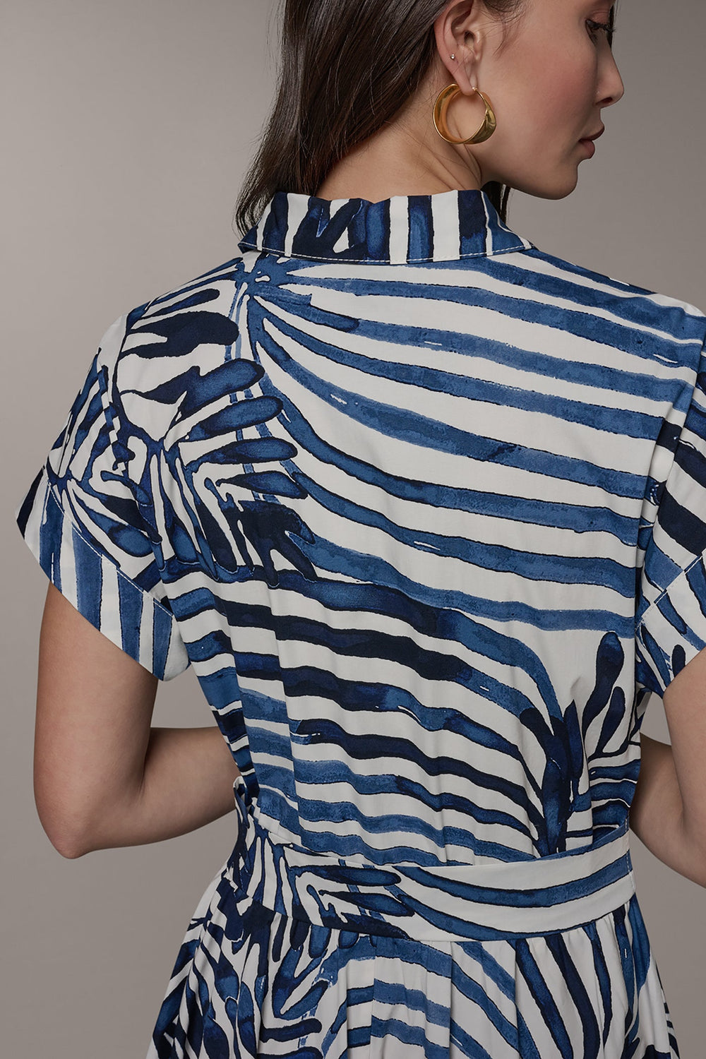 Donna Karan | SHORT SLEEVE TIE FRONT MAXI SHIRT DRESS
